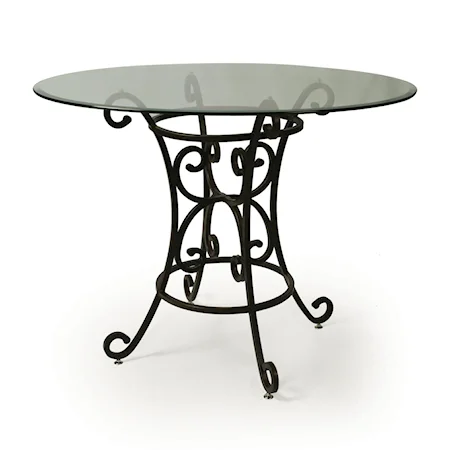 48" Round Dining Table with Beveled Glass Top